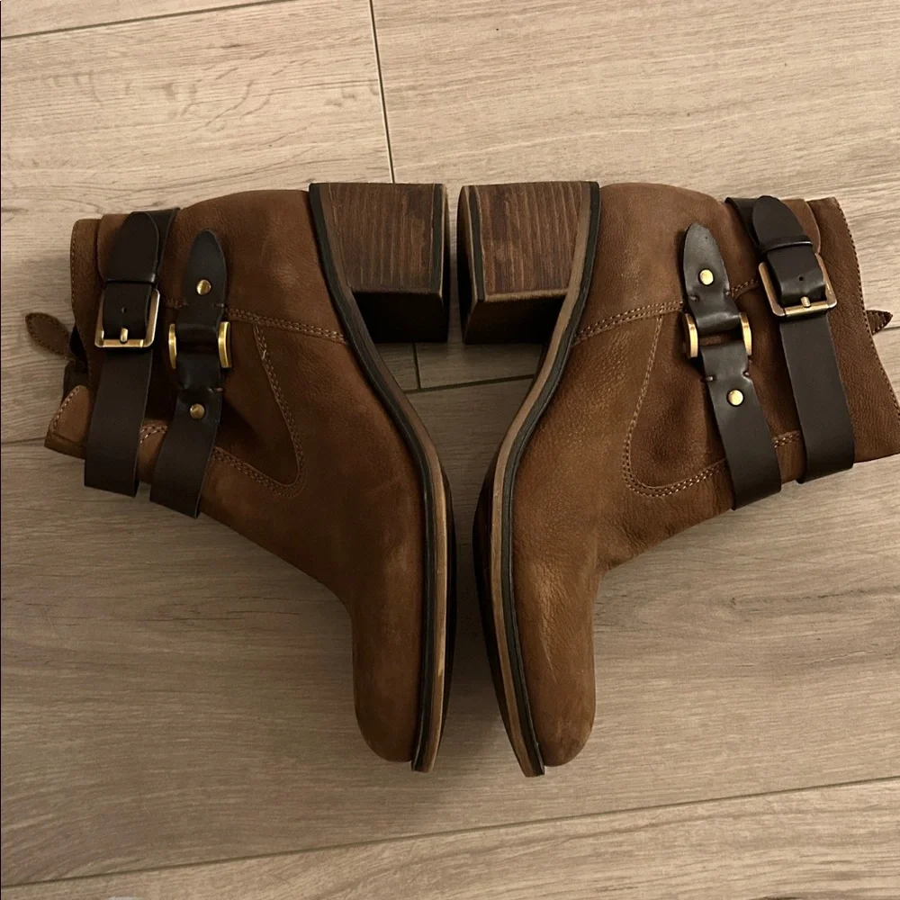 Franco Sarto Brown Leather Ankle Boots - Picture 3 of 9
